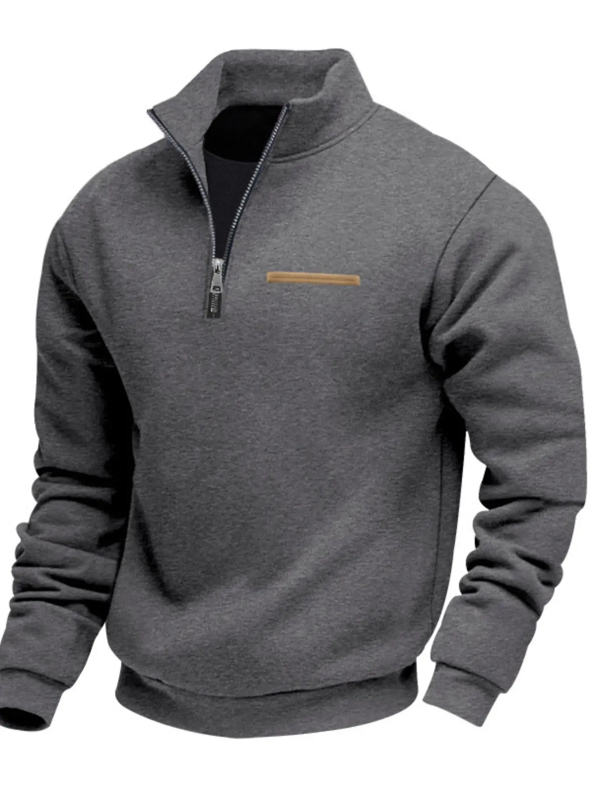 KZZ Men's Solid Half Zip Up Sweatshirt Loose Casual Long Sleeve