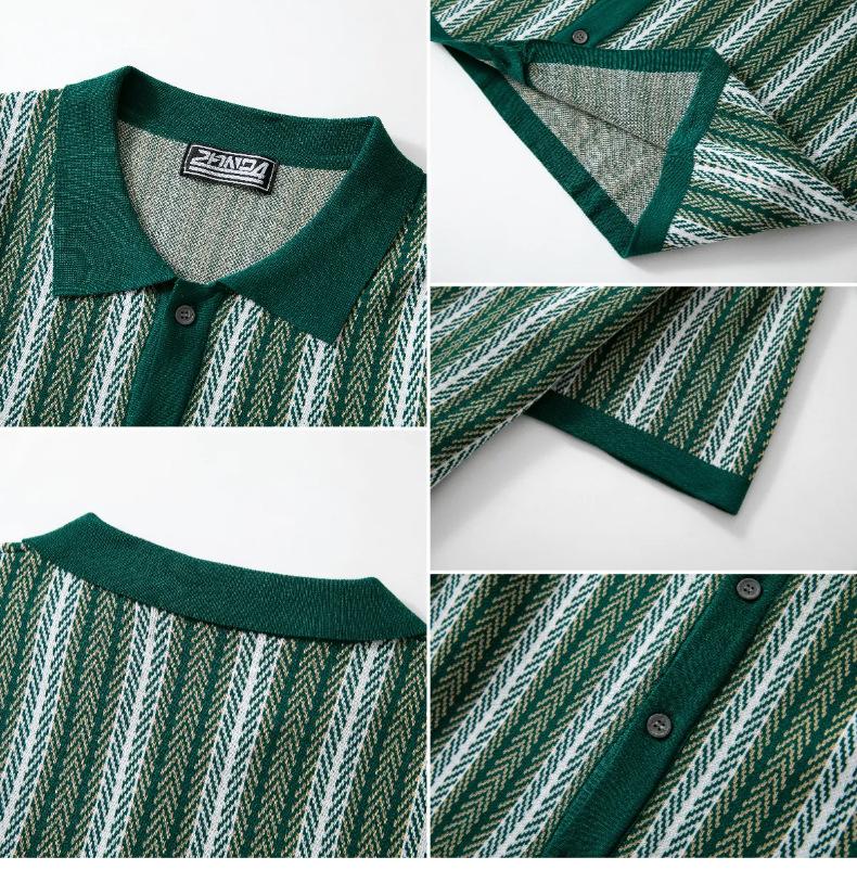 KZZ Men's High-Quality Short-Sleeve Knit Shirt