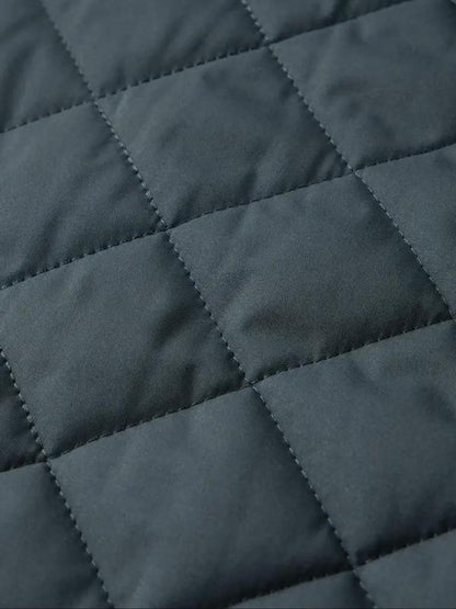 KZZ Men's Plain Quilted Zip Up Pocket Winter Coat