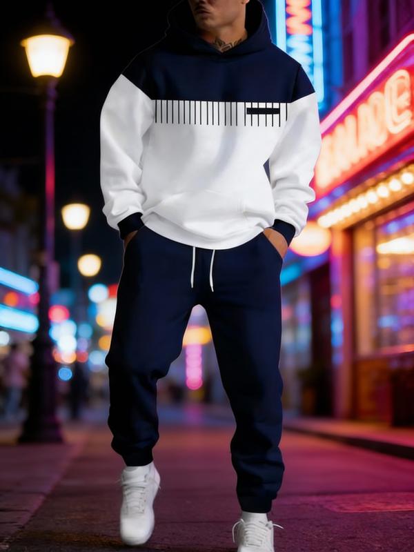 KZZ Simple Versatile Convenient Hoodie Set Clothes Menswear Long Sleeve Suits