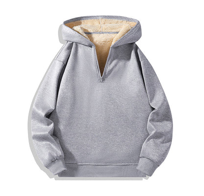 KZZ Men's Casual Pullover Sweatshirt, Half-Zip with Thickened Quarter-Zip, Fleece Lining