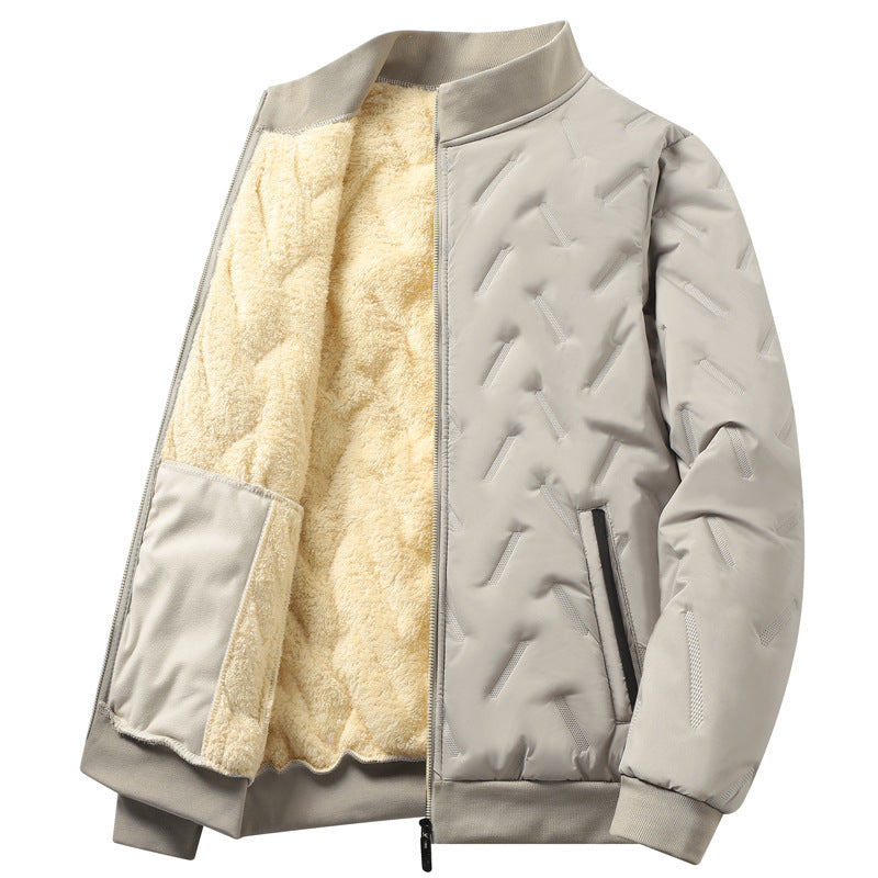 KZZ Men's Warm Fleece Lined Jacket with Zipper Closure ,Casual Sports Coat