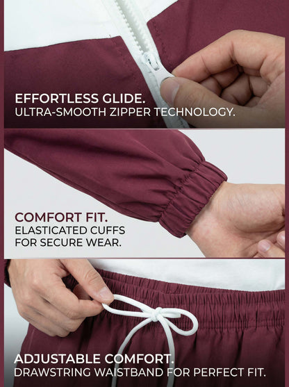 KZZ patchwork jacket and casual sports pants two-piece set