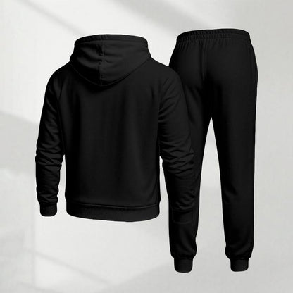 KZZ Men's Blessed Cross Letter Pattern Print Hoodie and Drawstring Sweatpants Set