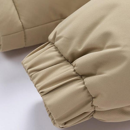 KZZ Winter Hooded Casual Fleece-Lined Men's Coat with Removable Hood