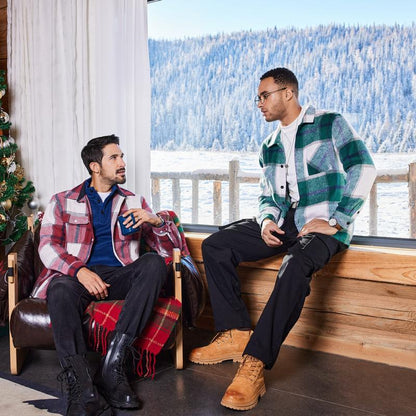 KZZ Fall Outfits Classic Menswear Flannel Shirts Casual