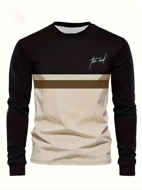 KZZ Men's Casual Long Sleeve Round Neck T-Shirt