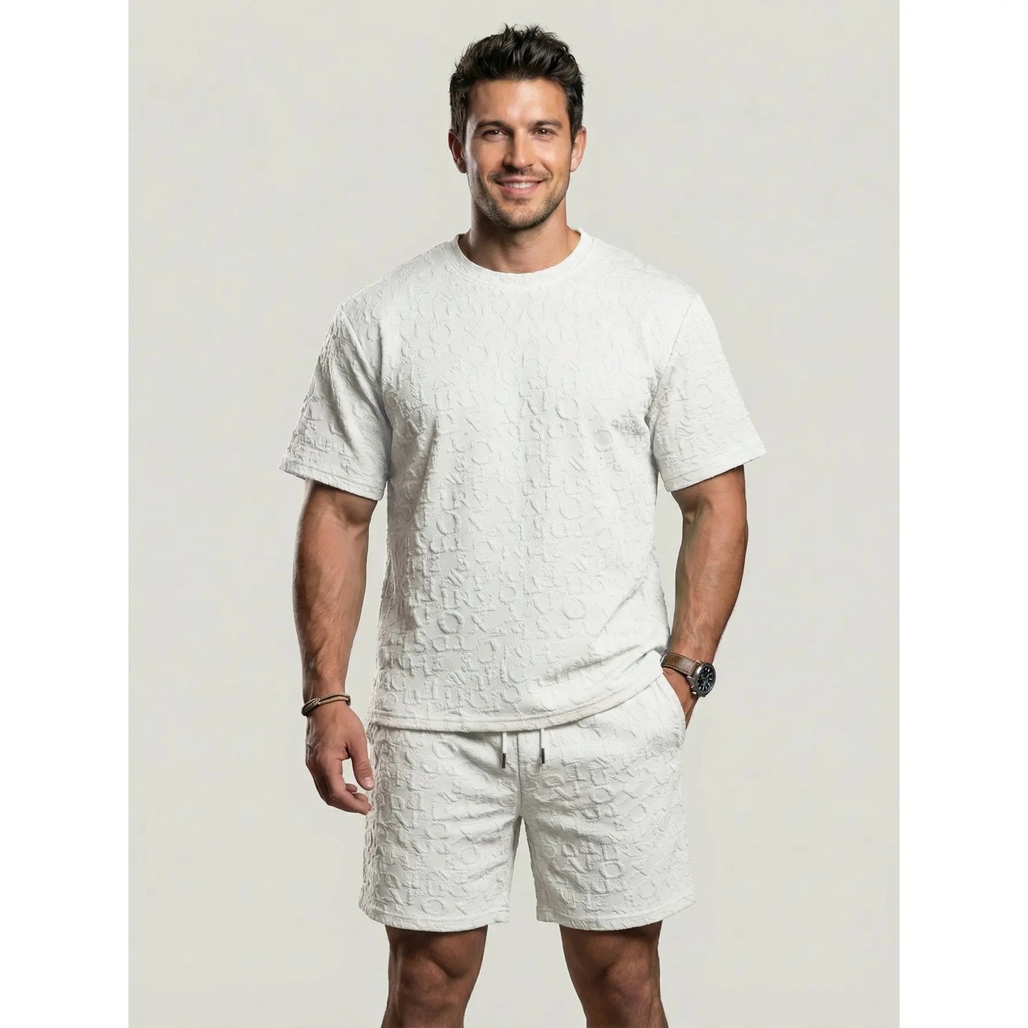 KZZ Men's Jacquard Two-Piece Set