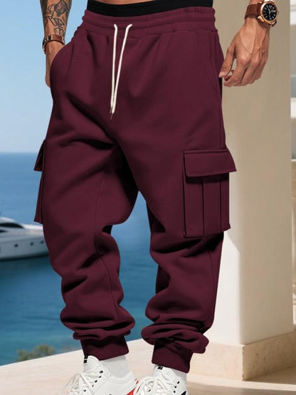 KZZ Men's Loose Fit Fleece Lined Cargo Pants