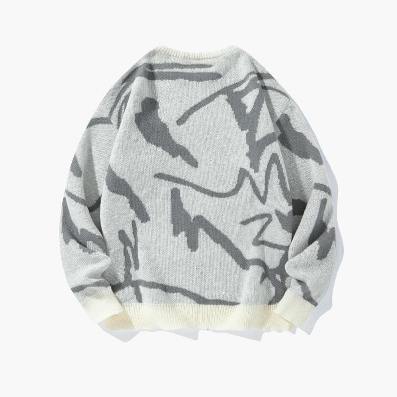 KZZ Men's Knitted Long Sleeve Sweater Crew Neck Graphic Casual Regular Fit Jumper