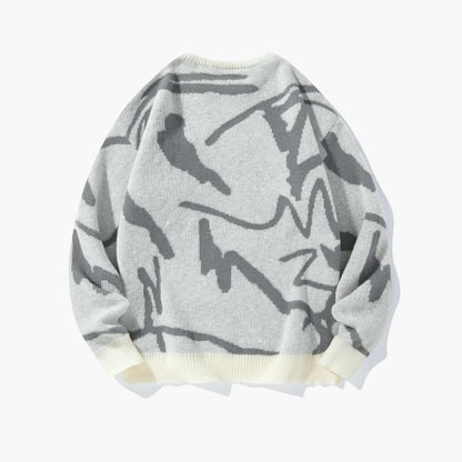 KZZ Men's Knitted Long Sleeve Sweater Crew Neck Graphic Casual Regular Fit Jumper