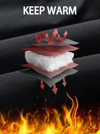 KZZ Men's Thick Winter Warm Coat Plus Size Cold Weather Jacket with Hood Long Sleeve Front Button Design