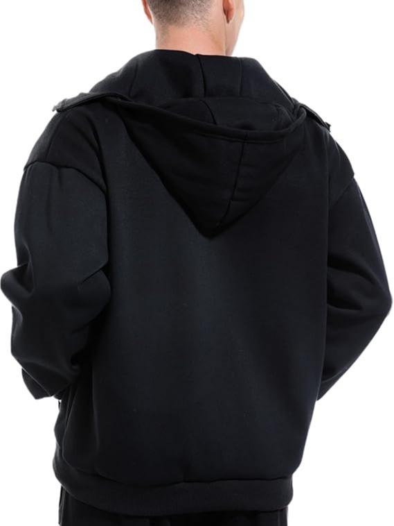 KZZ Jacket Zip Up Fashion Double Layer Hoodie Hip Hop Outerwear Jacket