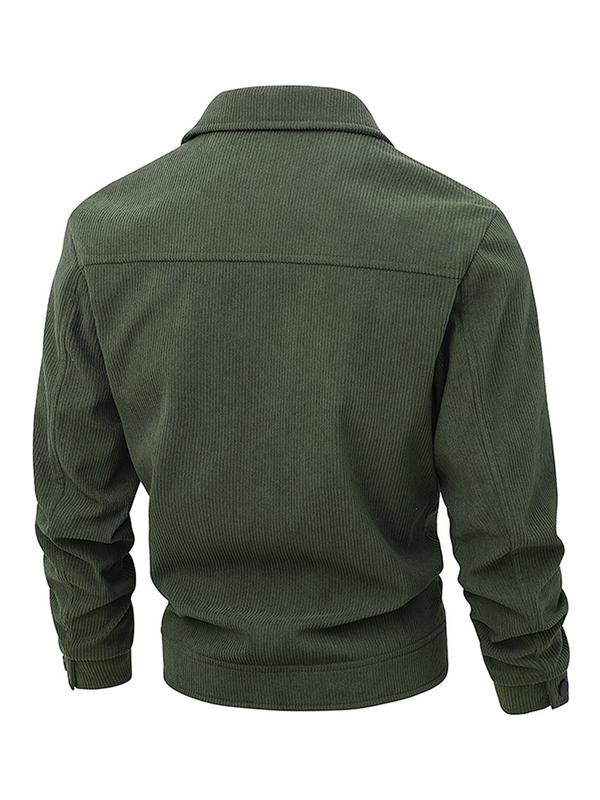 KZZ Men's Corduroy Jacket - Autumn/Winter Warm Collar Casual Coat
