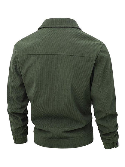 KZZ Men's Corduroy Jacket - Autumn/Winter Warm Collar Casual Coat