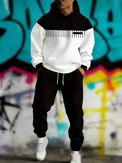 KZZ Simple Versatile Convenient Hoodie Set Clothes Menswear Long Sleeve Suits