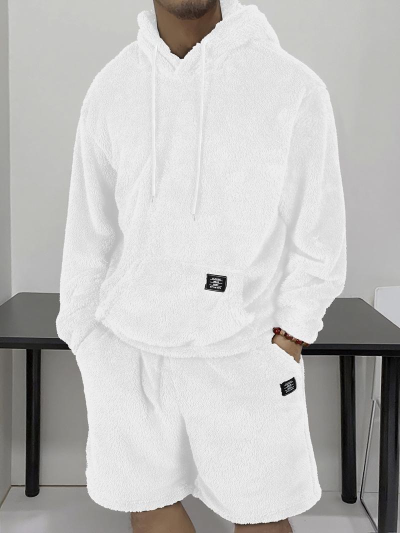 KZZ Men's Hooded Sweatshirt Shorts Set, Very Worthwhile Hoodie Top Pants Two-Piece Suit