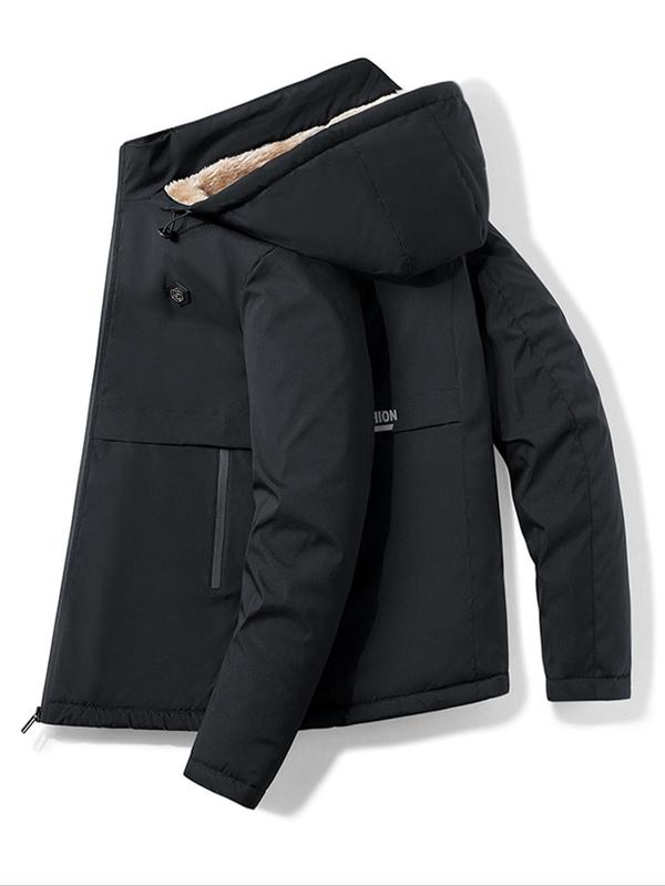 KZZ Men's Solid Thermal Lined Zip Up Heated Jacket