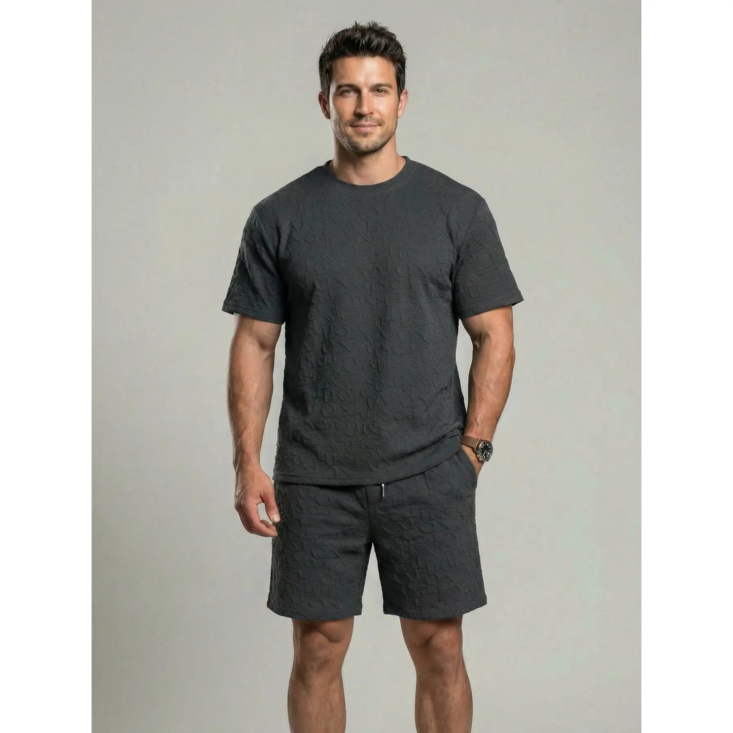 KZZ Men's Jacquard Two-Piece Set