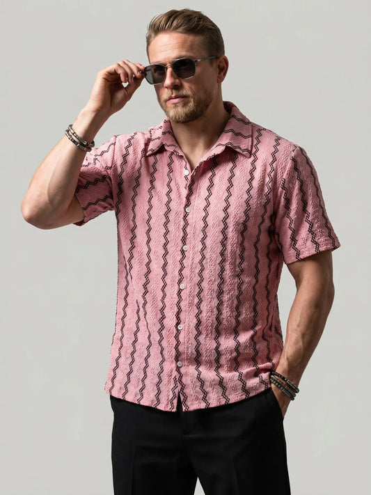 KZZ Men's stylish casual short-sleeve T-shirt