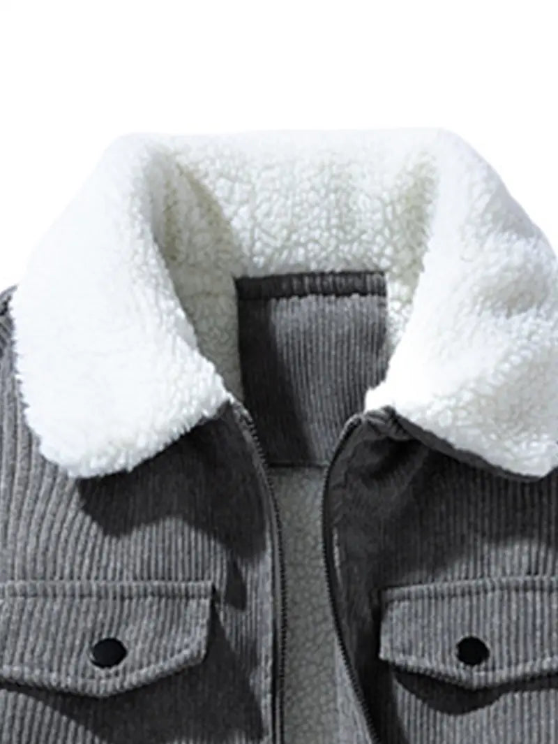 KZZ Men's Retro Corduroy Jacket
