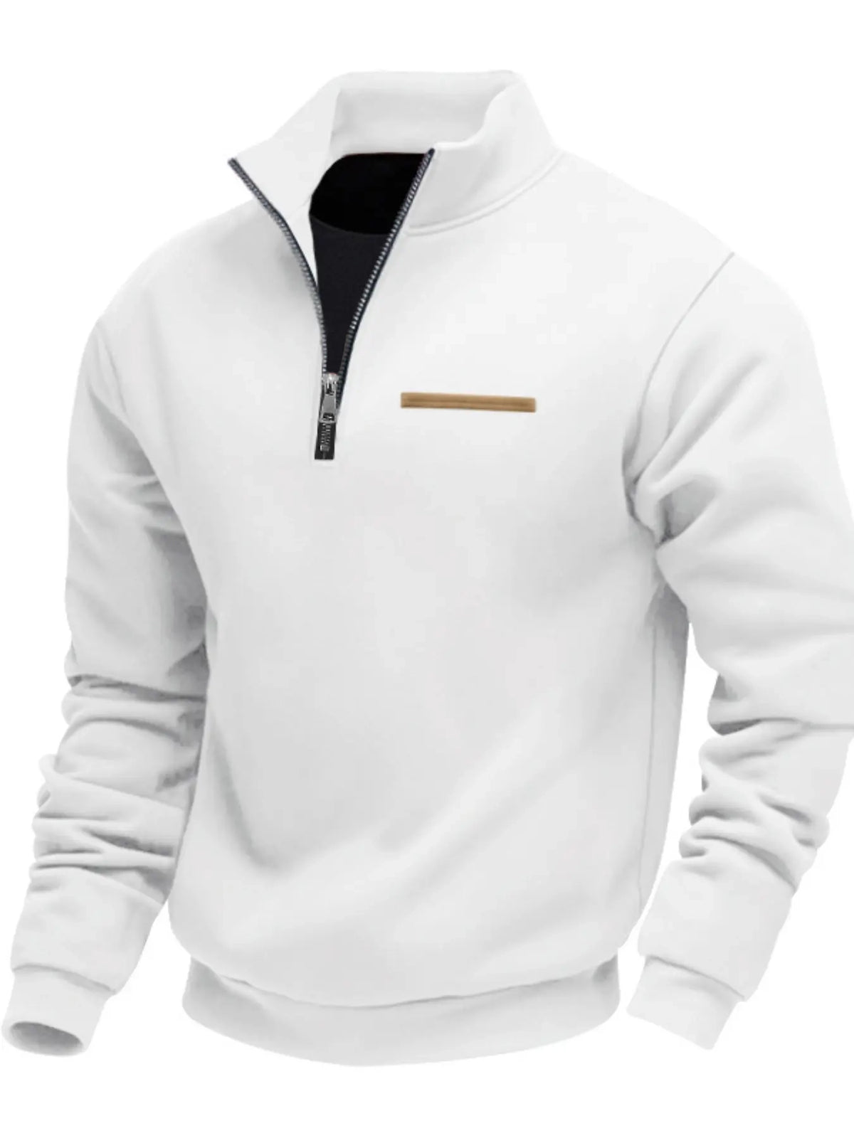 KZZ Men's Solid Half Zip Up Sweatshirt Loose Casual Long Sleeve