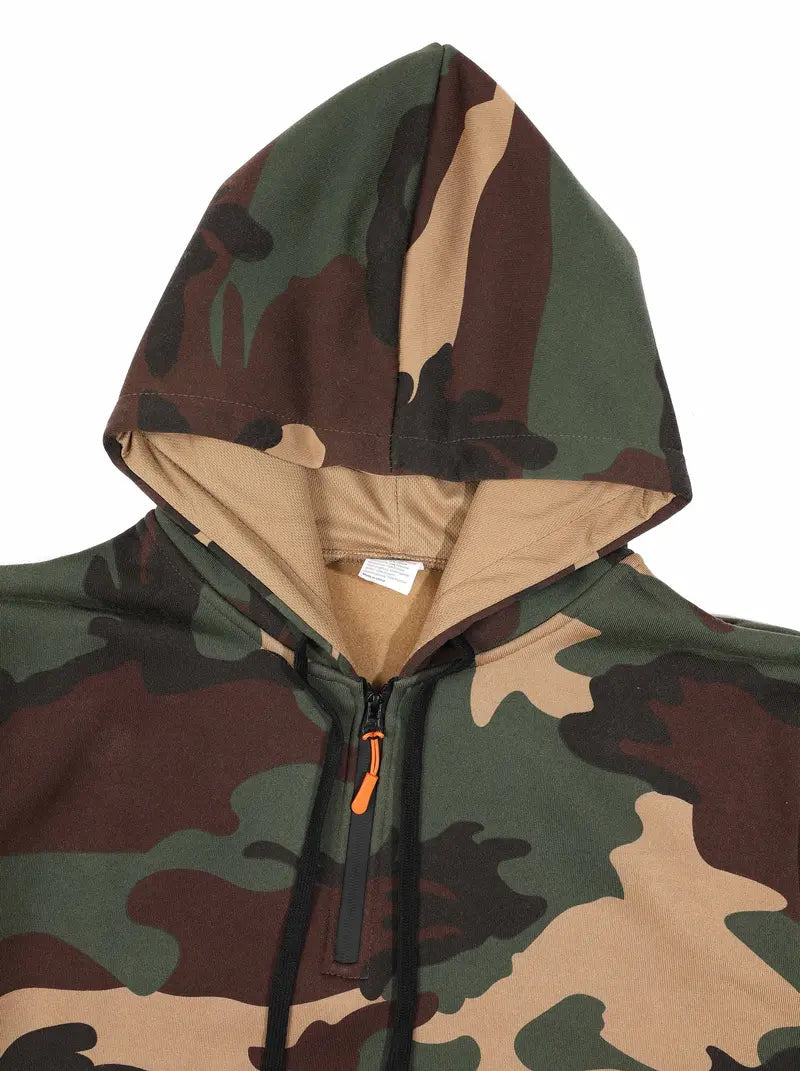 KZZ Men's two-piece camouflage tracksuit