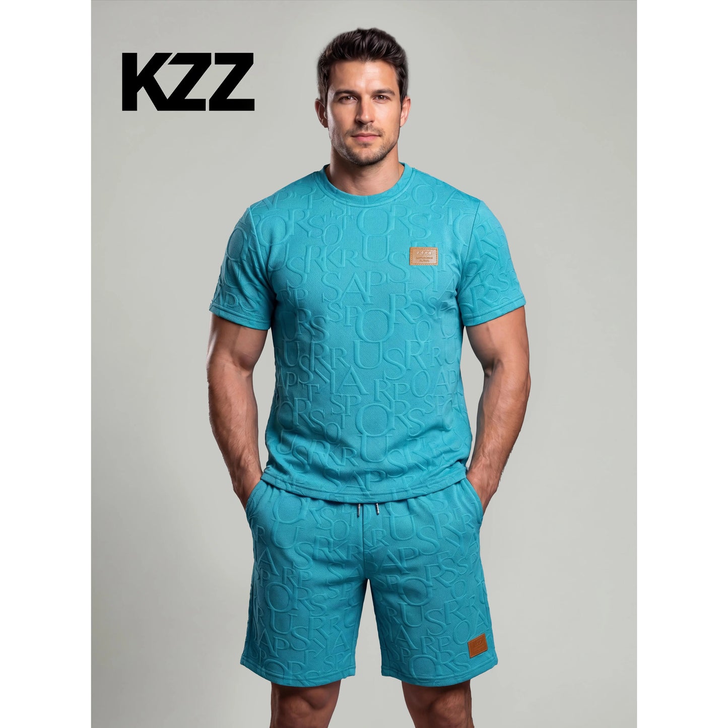 KZZ Men's Casual Fashion Two-Piece Set