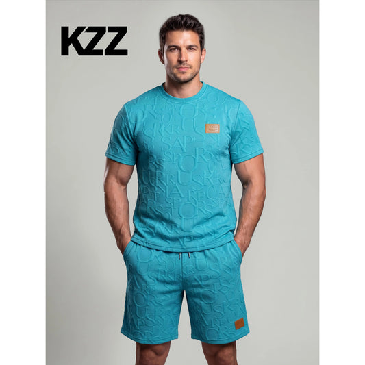 KZZ Men's Casual Fashion Two-Piece Set