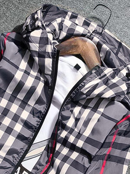 KZZ Men's Lightweight Hooded Jacket, Zip-Up Windbreaker