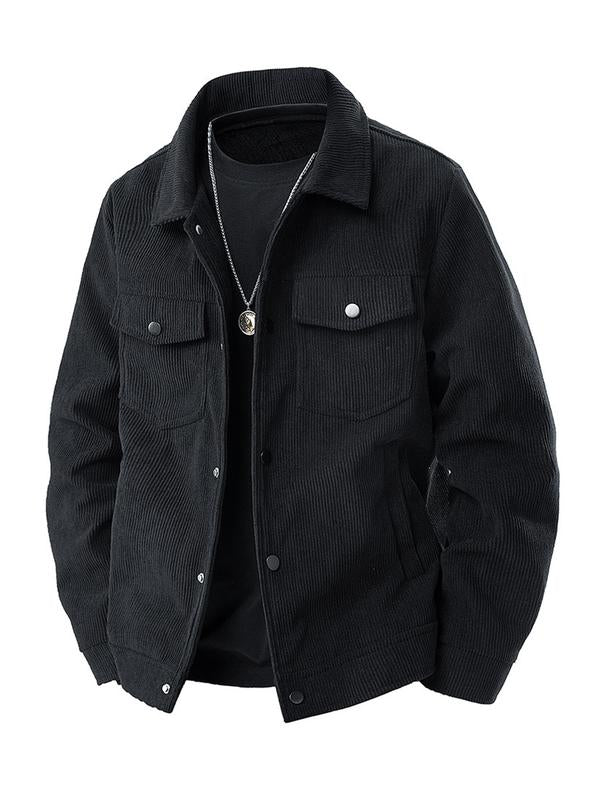 KZZ Men's Corduroy Jacket - Autumn/Winter Warm Collar Casual Coat