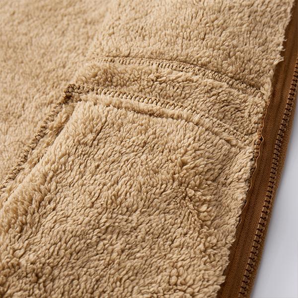 KZZ Men's Fleece Jacket - Sherpa Lined Hooded Full Zip Up Coat