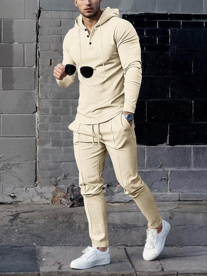 KZZ Essential Waffle Hoodie & Pants Combo | Men's Quick-Dry Lounge Set