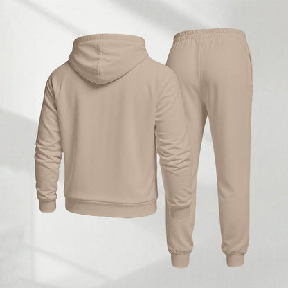 KZZ Men's Blessed Cross Letter Pattern Print Hoodie and Drawstring Sweatpants Set