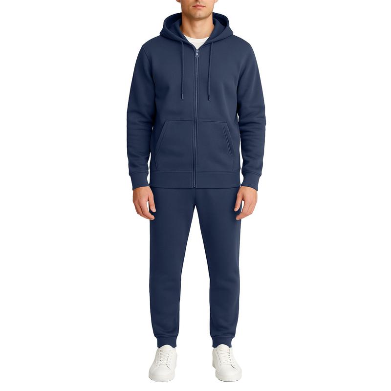 KZZ Men’s Fleece Zip Hoodie & Jogger Sets