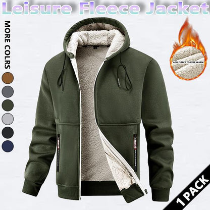 KZZ Men's winter hooded jacket, multi-pocket casual lapel men's top