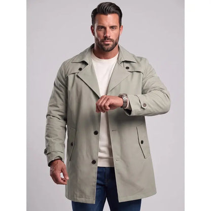 KZZ Men’s Classic Lapel Trench Coat