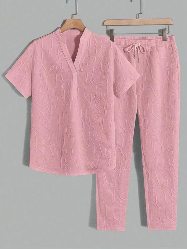 KZZ letter T-shirt and drawstring pants spring and summer casual set