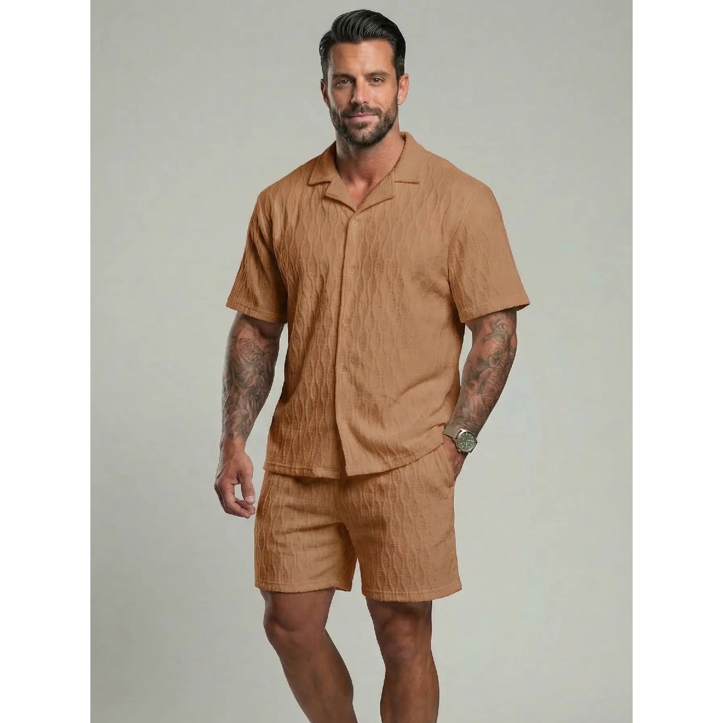 KZZ Summer Men's Casual Sports Suit
