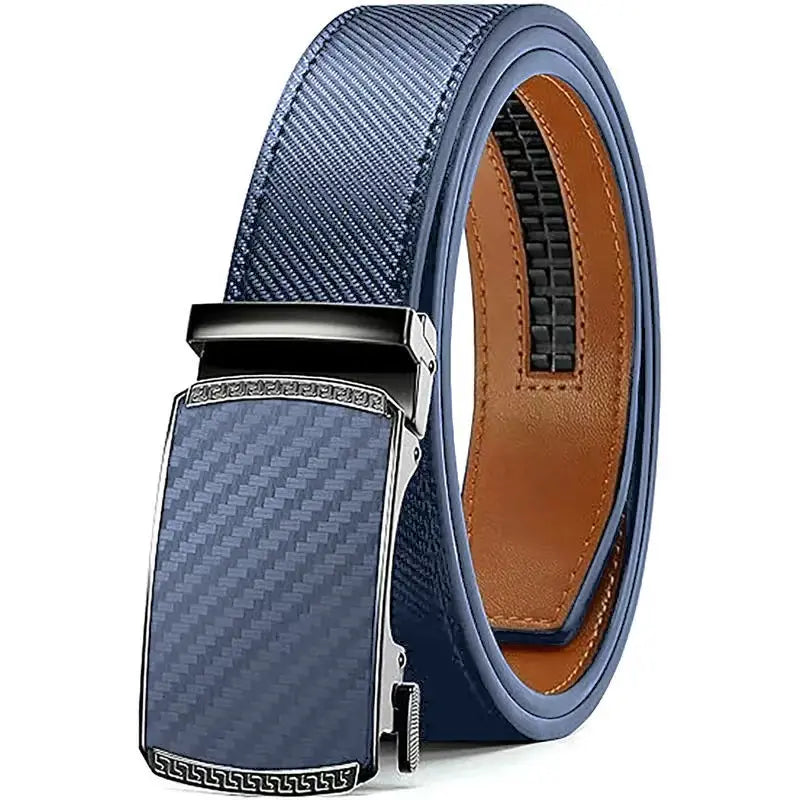 KZZ Mens Belt Leather Ratchet Easy Release Belt Dress and Casual Adjustable Belts