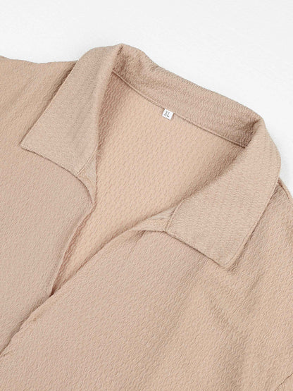 KZZ  Casual and Elegant Short-Sleeve Shirt and Trousers
