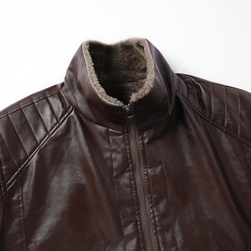 KZZ Men's Winter Leather Jacket