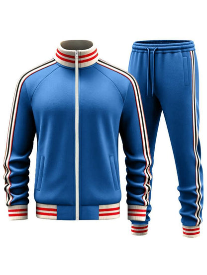 KZZ Men's Fall Fashion Set - Lightweight Loose-Fit Casual Stand Collar Sportswear