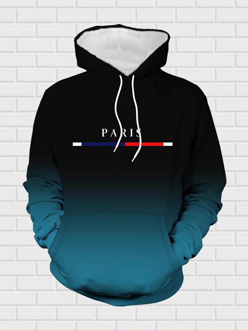 KZZ Men's Street Fashion Hoodie Set  Gradual Color Change  Hot Selling