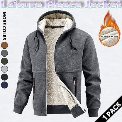 KZZ Men's winter hooded jacket, multi-pocket casual lapel men's top