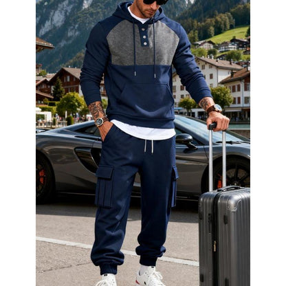 KZZ Men's Winter Heavyweight Fleece Hoodie Set