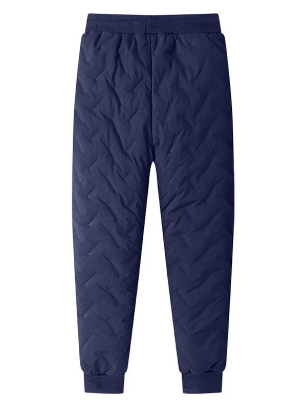 KZZ Men's Warm Fleece-Lined Straight-Leg Jogger Pants with Zipper Pockets