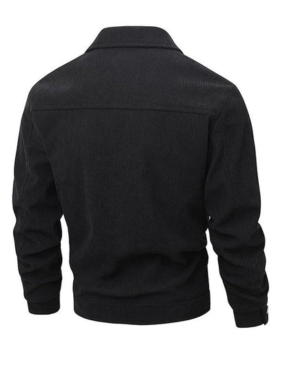 KZZ Men's Corduroy Jacket - Autumn/Winter Warm Collar Casual Coat