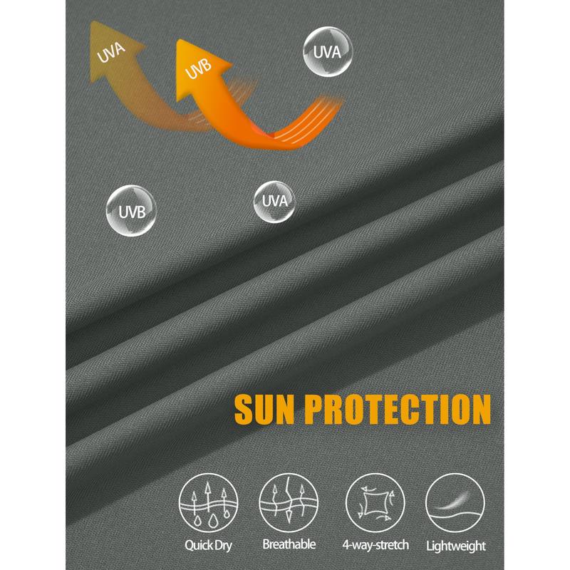 KZZ Men's  Zip Shirt  Quick Dry Lightweight Long Clothing Sports Casual Wear