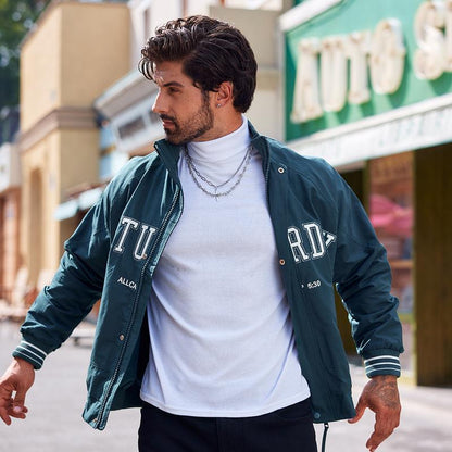 KZZ Sculpted Style Men's Lightweight Pullover Top Slim Fit Turtleneck